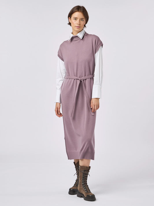 Vestito in puro cashmere con dettaglio catenella lavanda 240a20_fw24-3_437437
