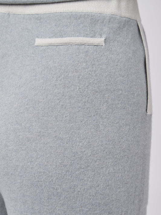 Palazzo trousers with pockets and back pocket, contrasting lurex detail - Palazzo trousers with pockets and back pocket, contrasting lurex detail alt - 002