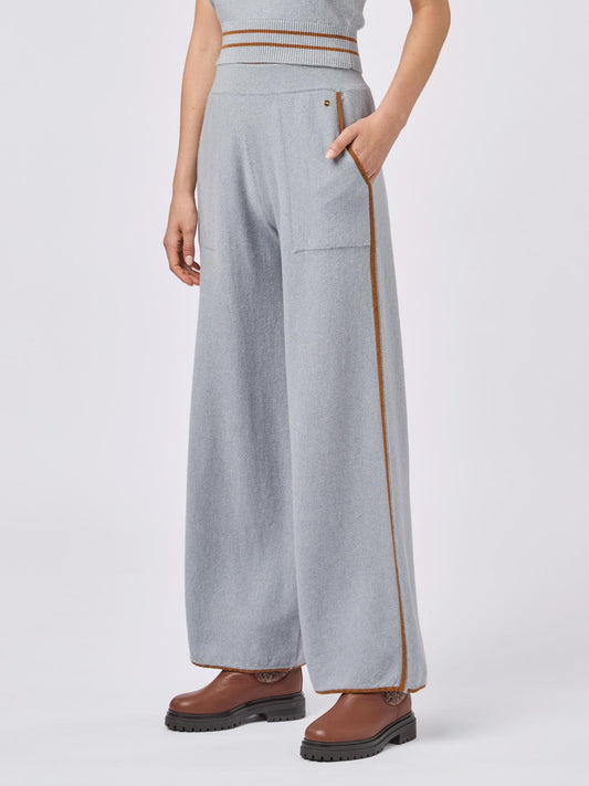 Trousers with pockets and contrasting profile misty grey 240b15_fw241b_j43j43