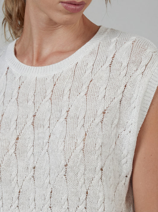 Kimono sweater, cable knit - Kimono sweater, cable knit alt - 002