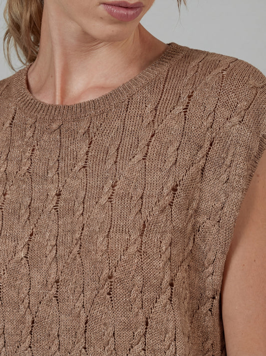 Kimono sweater, cable knit - Kimono sweater, cable knit alt - 002