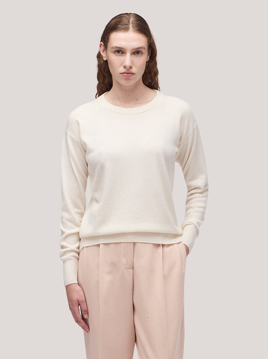 Maglia donna paricollo manica lunga, spalla scesa bordi a costa - Maglia donna paricollo manica lunga, spalla scesa bordi a costa alt - 002