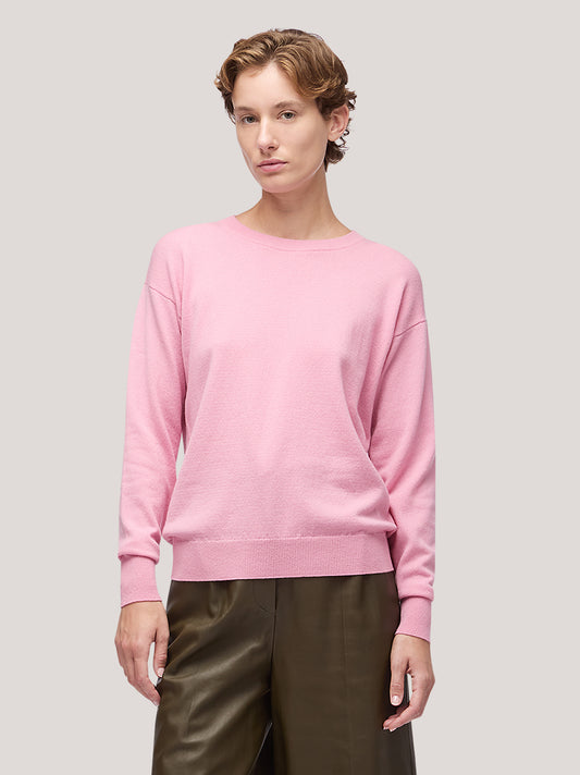 Maglia donna paricollo manica lunga, spalla scesa bordi a costa - Maglia donna paricollo manica lunga, spalla scesa bordi a costa alt - 002