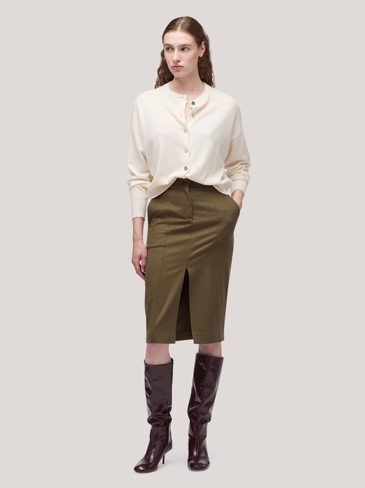 Maglia donna coreana manica lunga, bottoni gioiello bianco naturale 250a11_fw25-3_217bia