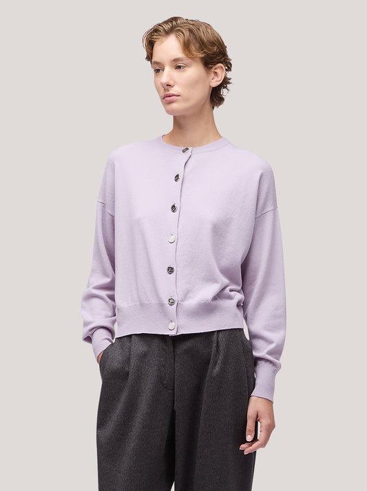 Maglia donna coreana manica lunga, bottoni gioiello - Maglia donna coreana manica lunga, bottoni gioiello alt - 002