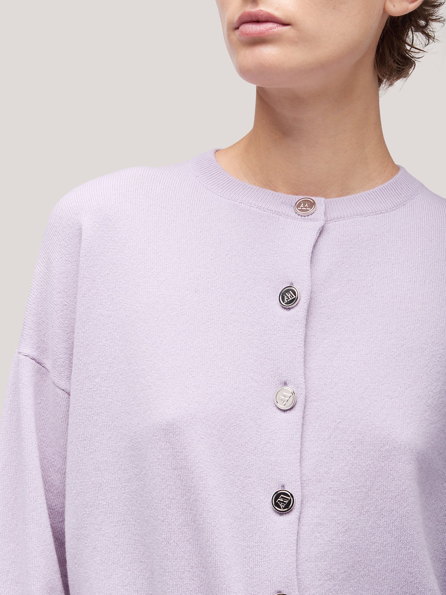 Korean women's long-sleeved sweater with jewel buttons lilac 250a11_fw25-3_299lil 68160258244934