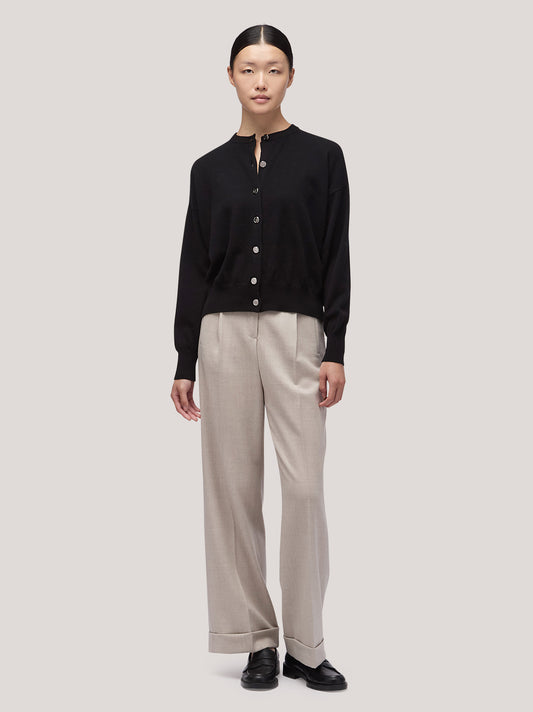 Maglia donna coreana manica lunga, bottoni gioiello nero 250a11_fw25-3_096ner
