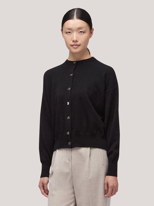 Maglia donna coreana manica lunga, bottoni gioiello - Maglia donna coreana manica lunga, bottoni gioiello alt - 002