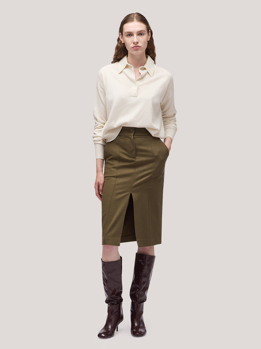 Maglia polo polo manica lunga spalla scesa bianco naturale 250a13_fw25-3_217bia