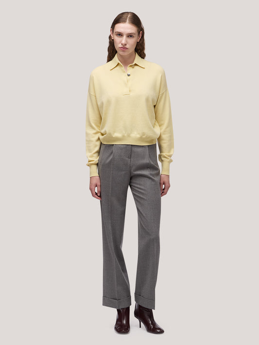 Maglia polo polo manica lunga spalla scesa canarino 250a13_fw25-3_620can
