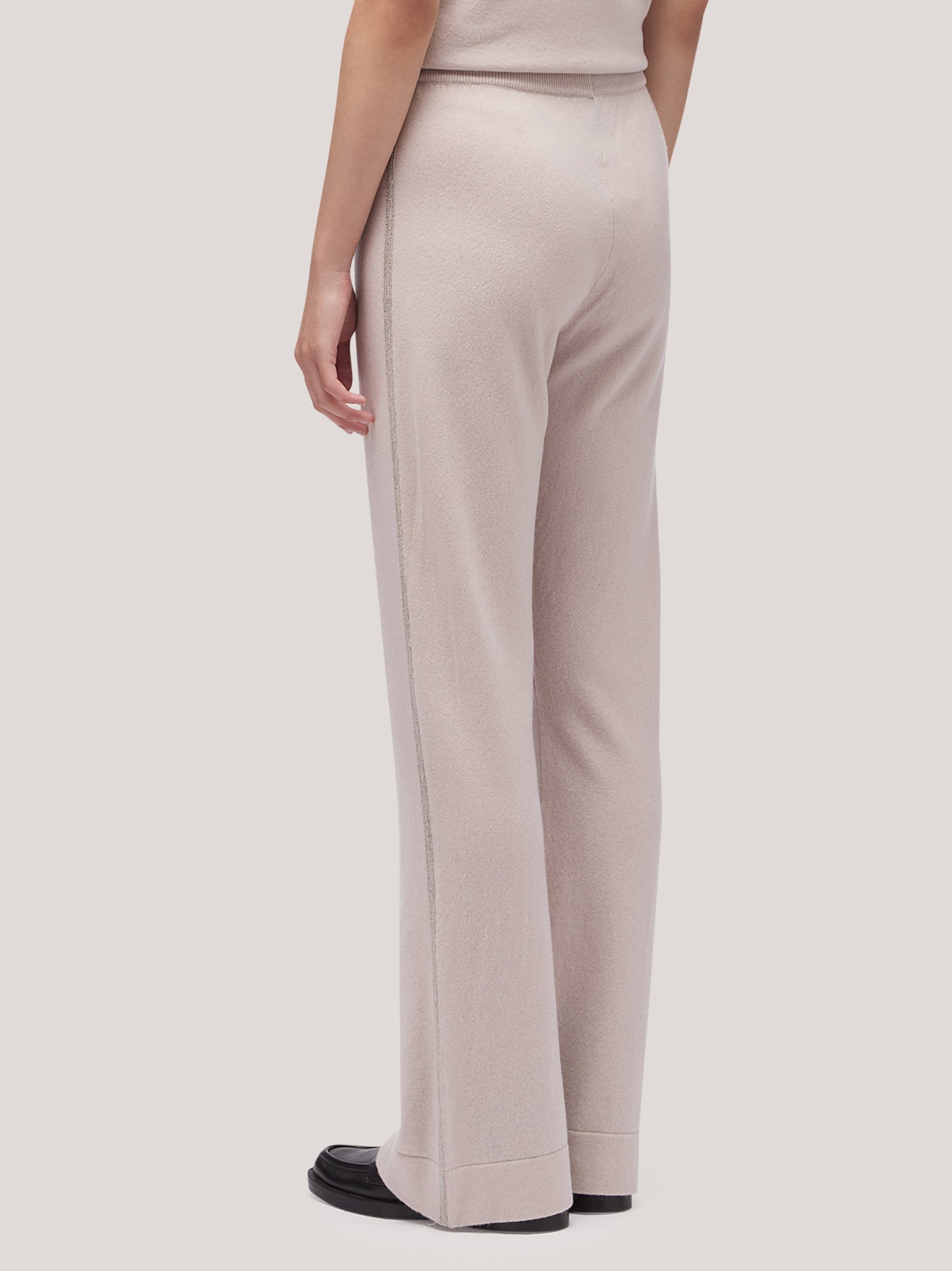 Pantalone donna ampio con catenella sui fianchi beige chiaro mel 250a28_fw25-3_167bec 68160102957382