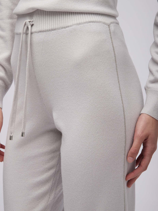 Pantalone Jogging ampio con coulisse e dettaglio catenella - Pantalone Jogging ampio con coulisse e dettaglio catenella alt - 002