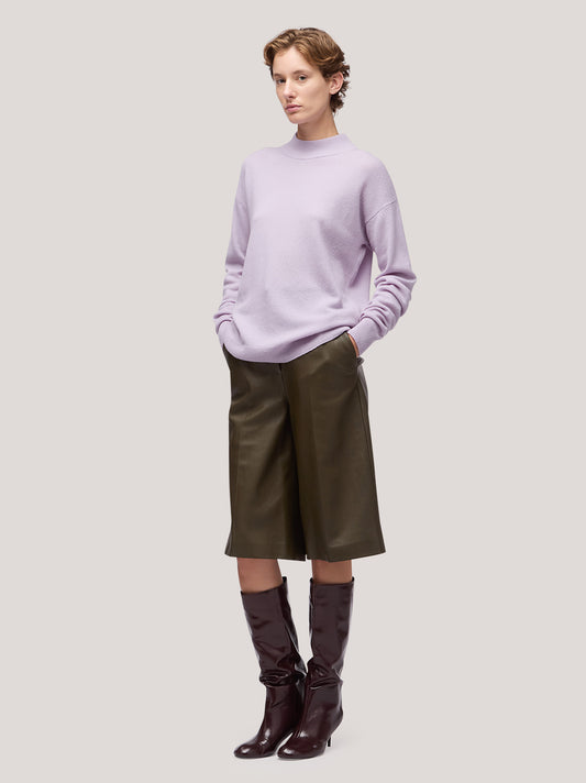 Maglia donna lupetto manica lunga, garzato lilla 250a94_fw25-3_299lil