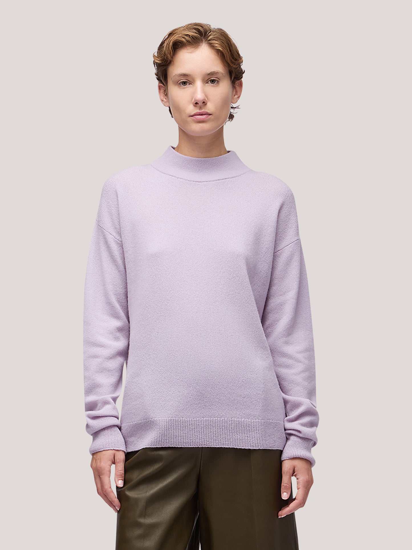 Maglia donna lupetto manica lunga, garzato lilla 250a94_fw25-3_299lil 68148968030534