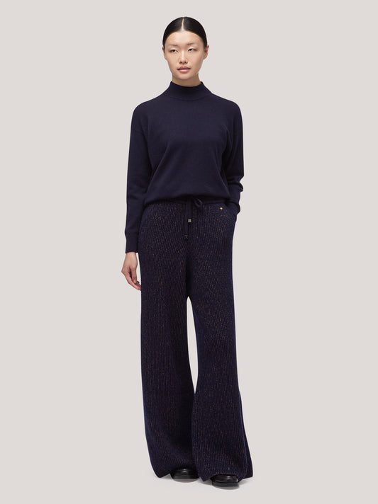 Maglia donna lupetto manica lunga, garzato notte 250a94_fw25-3_064not