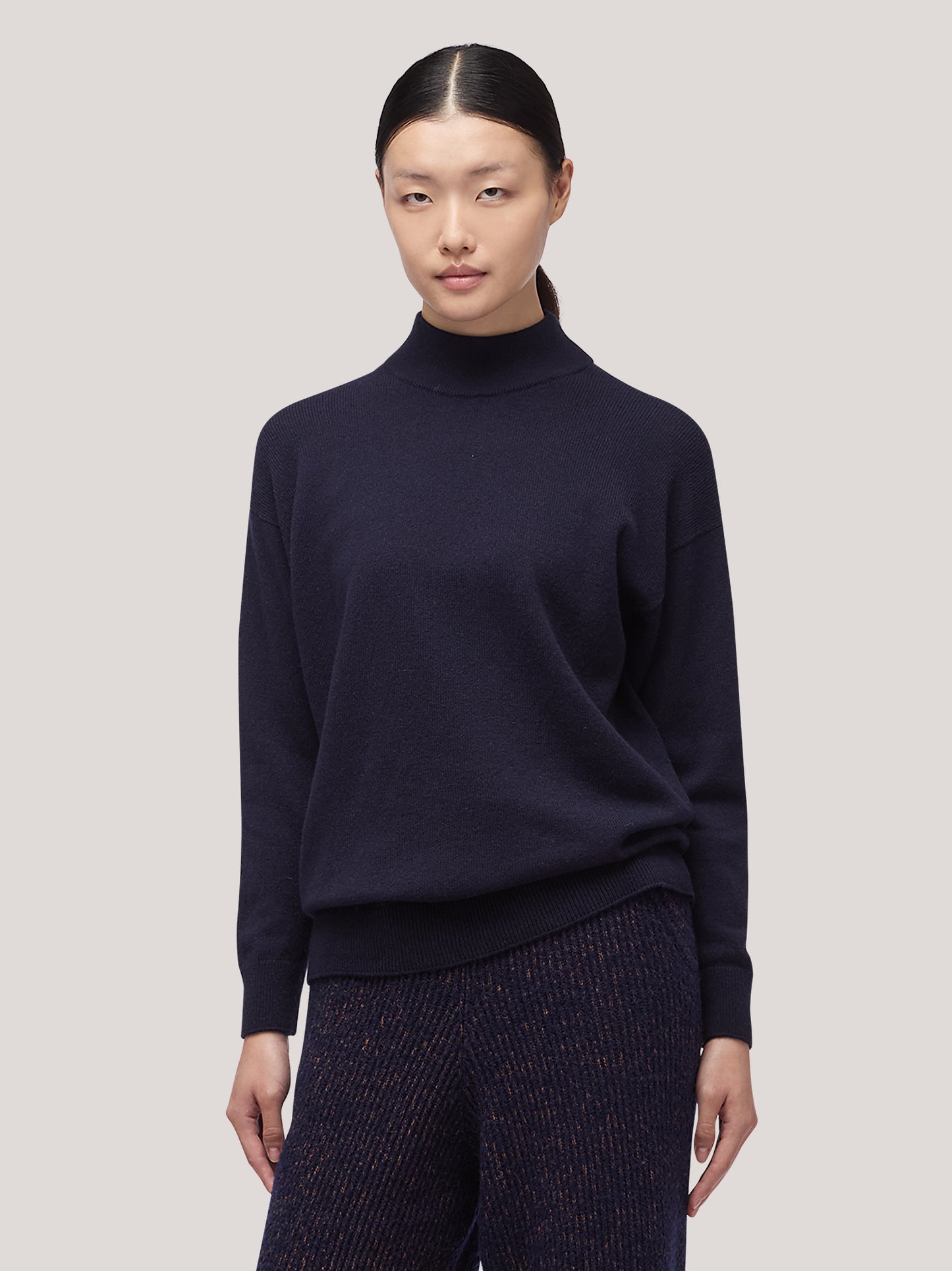 Maglia donna lupetto manica lunga, garzato notte 250a94_fw25-3_064not 68148977434950