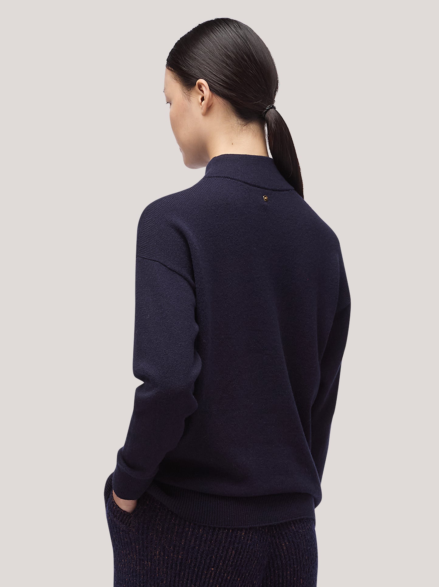 Maglia donna lupetto manica lunga, garzato notte 250a94_fw25-3_064not 68148977467718