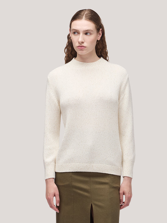 Maglia donna paricollo manica lunga, paillettes - Maglia donna paricollo manica lunga, paillettes alt - 002