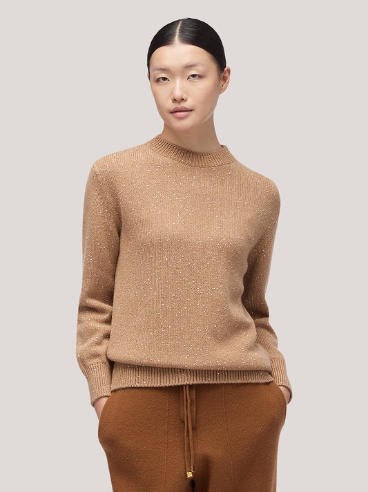 Maglia donna paricollo manica lunga, paillettes - Maglia donna paricollo manica lunga, paillettes alt - 002
