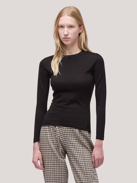 Maglia girocollo donna manica lunga - Maglia girocollo donna manica lunga alt - 002