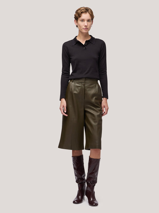 Maglia donna collo polo manica lunga nero 250h09_fw251b_096ner