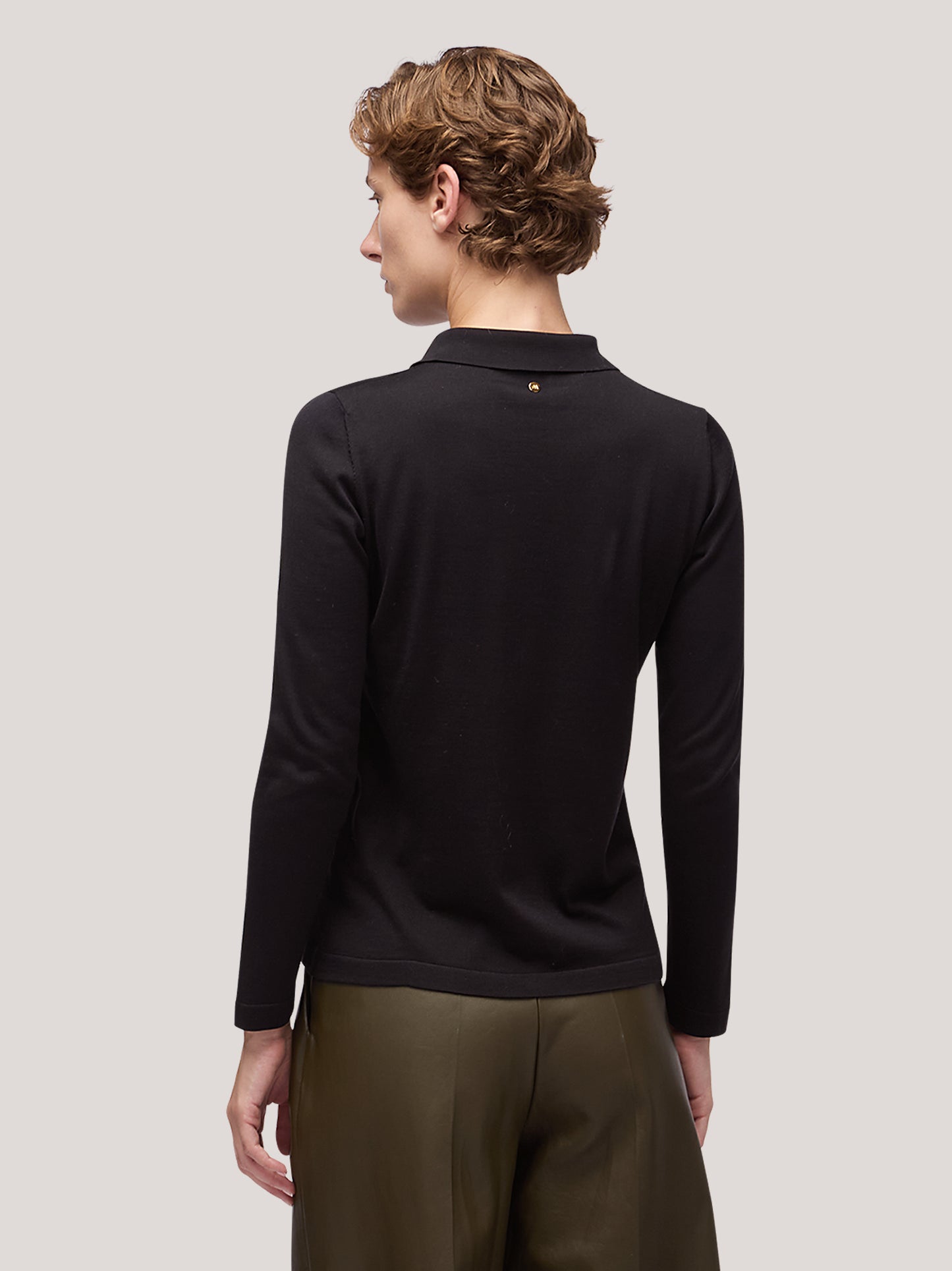 Maglia donna collo polo manica lunga nero 250h09_fw251b_096ner 68148028801350