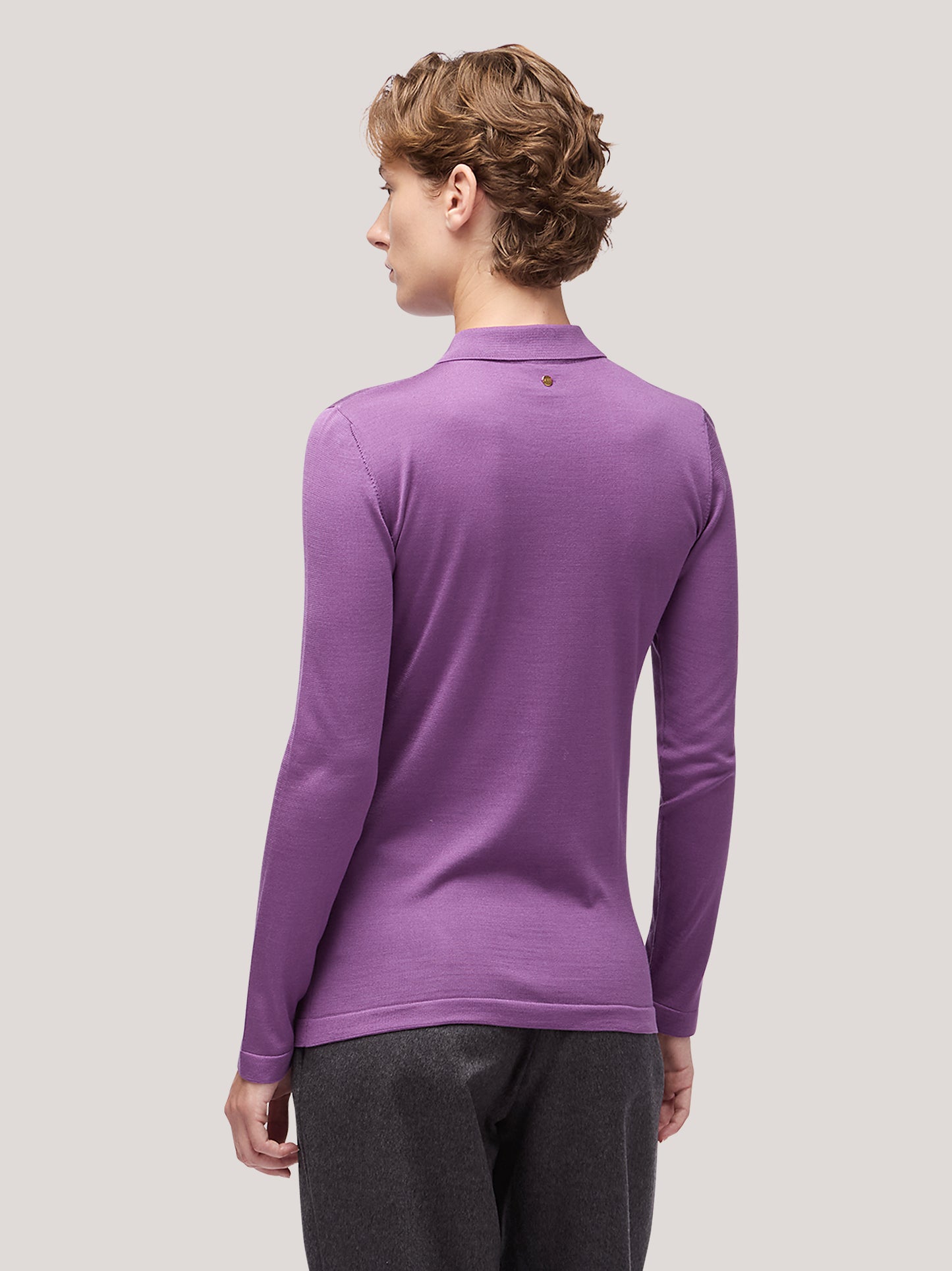 Maglia donna collo polo manica lunga violetto 250h09_fw251b_t98vio 68148011172166