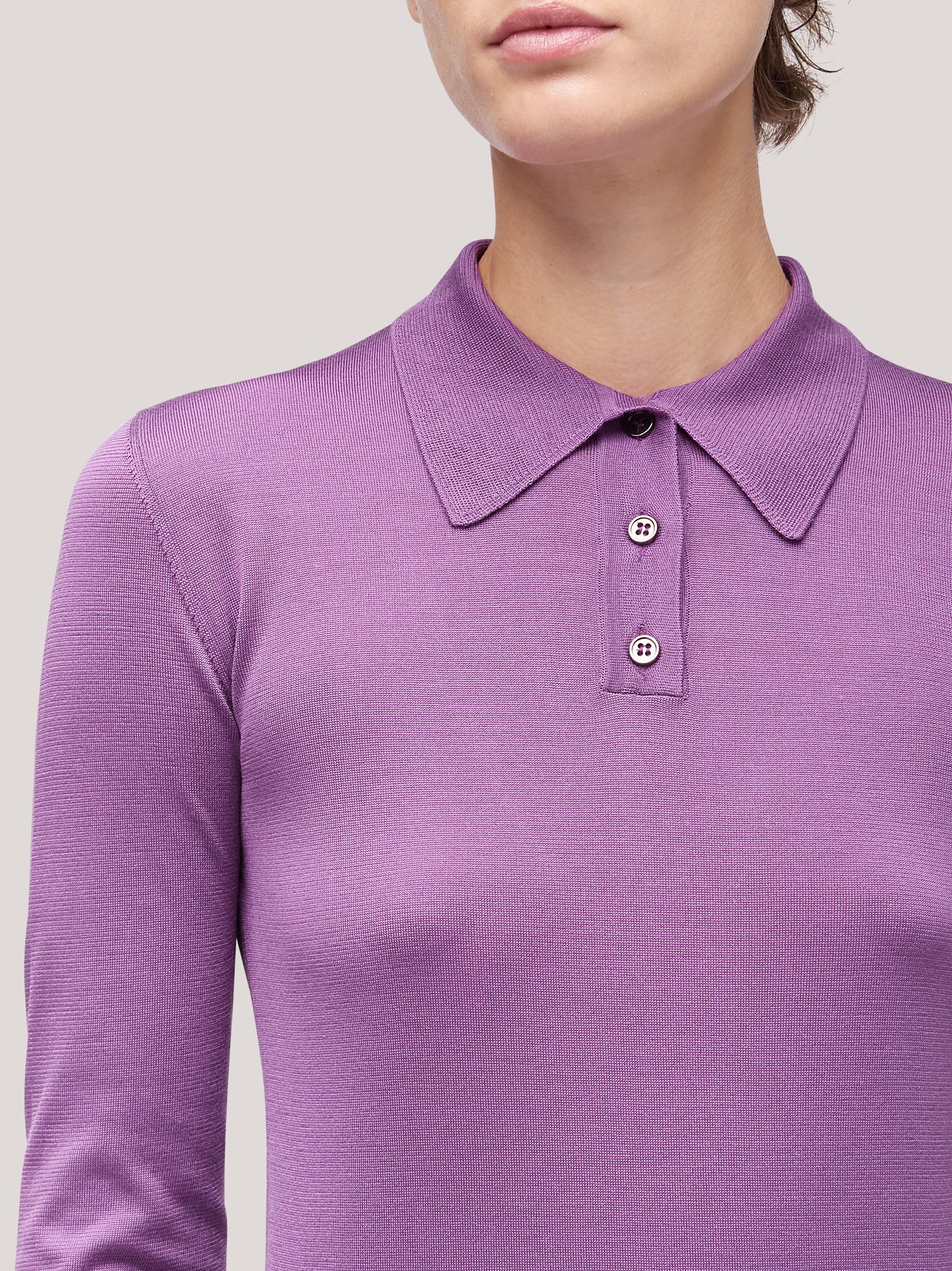Maglia donna collo polo manica lunga violetto 250h09_fw251b_t98vio 68148011204934
