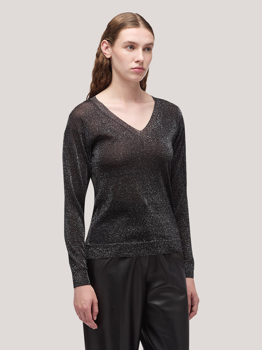 Maglia donna scollo V manica lunga, image - Maglia donna scollo V manica lunga, image alt - 002