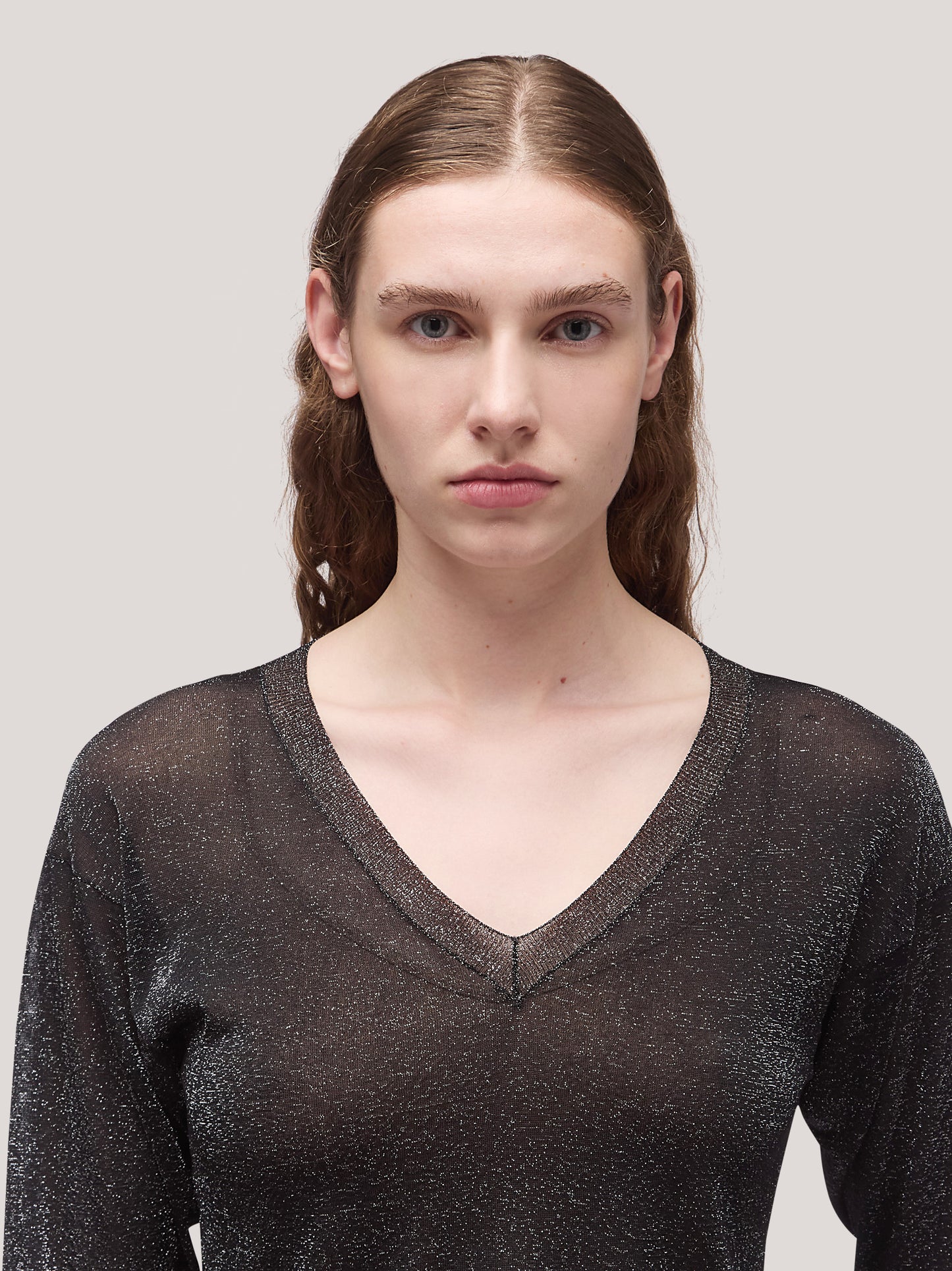 Women's V-neck long-sleeved shirt, image black 250h81_fw25im_096bla 68147910902086