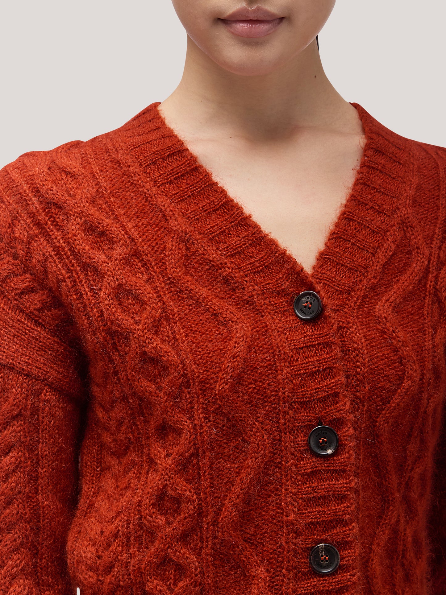 Maglia cardigan donna manica lunga, soft mohair rame 250n15_fw255a_677ram 68147773210950