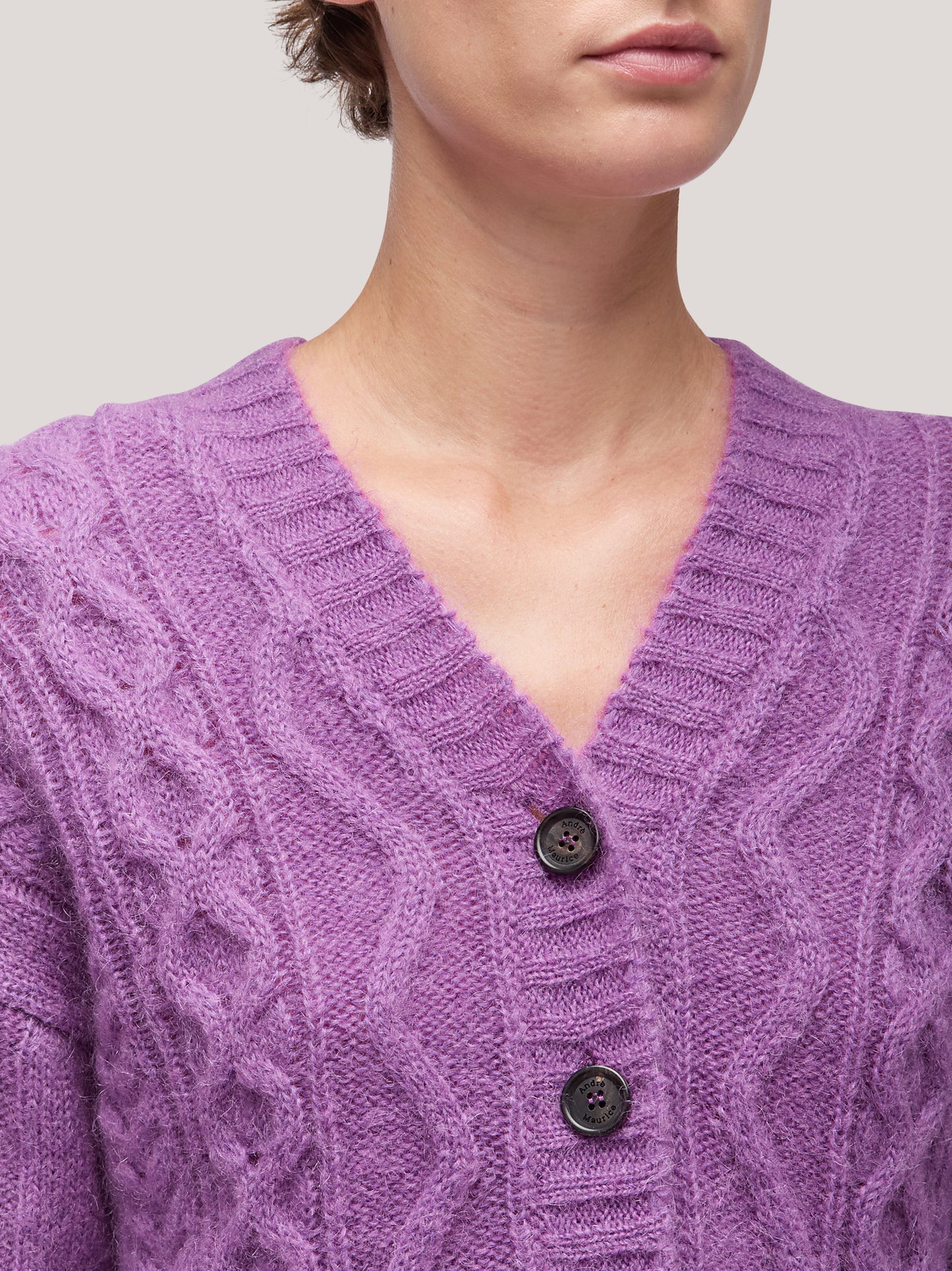 Maglia cardigan donna manica lunga, soft mohair violetto 250n15_fw255a_t98vio 68147754008902