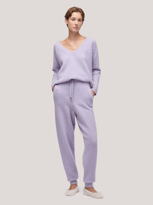 Maglia donna scollo V manica lunga, hanaq lilla 250n81_fw254a_299lil