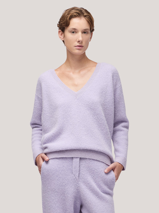 Maglia donna scollo V manica lunga, hanaq - Maglia donna scollo V manica lunga, hanaq alt - 002