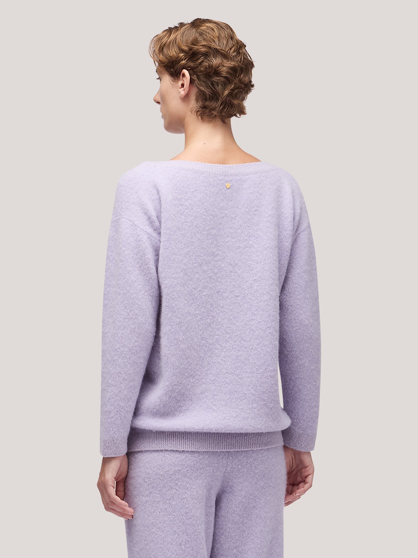 Women's V-neck long-sleeved shirt, hanaq lilac 250n81_fw254a_299lil 68054309536070
