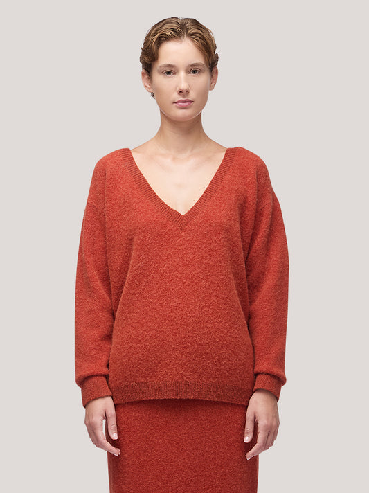 Maglia donna scollo V manica lunga, hanaq - Maglia donna scollo V manica lunga, hanaq alt - 002