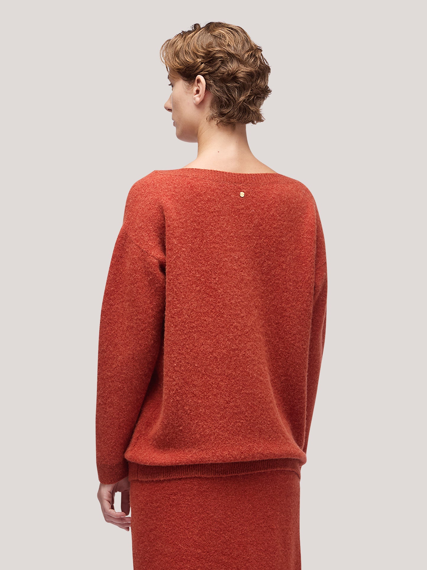 Women's V-neck long-sleeved shirt, hanaq copper 250n81_fw254a_677ram 68054349316422