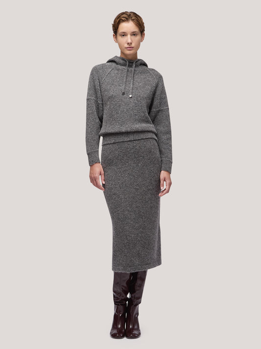 Maglia donna felpa con cappuccio manica lunga raglan, hanaq tabacco 250n84_fw254a_426tab