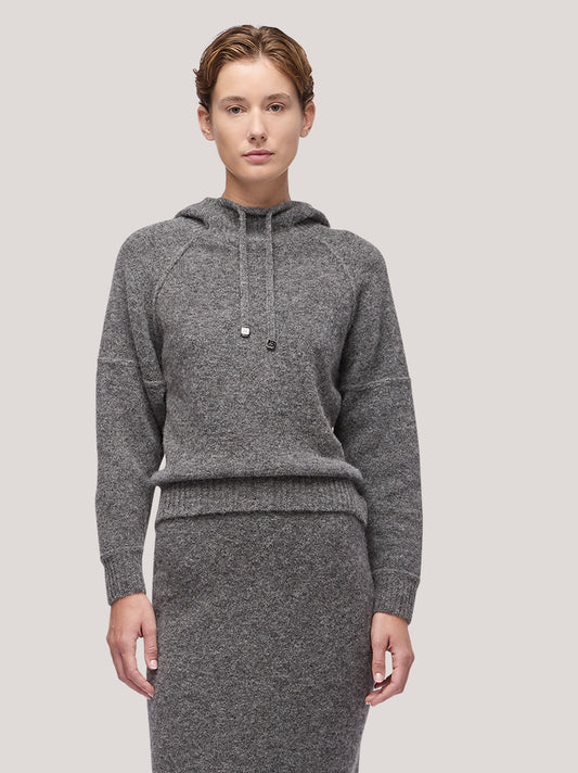 Maglia donna felpa con cappuccio manica lunga raglan, hanaq - Maglia donna felpa con cappuccio manica lunga raglan, hanaq alt - 002