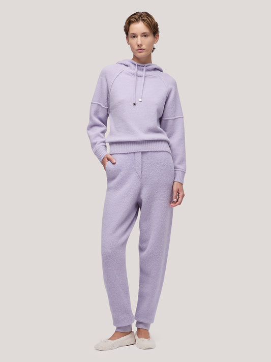 Maglia donna felpa con cappuccio manica lunga raglan, hanaq lilla 250n84_fw254a_299lil