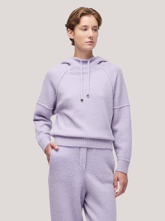 Maglia donna felpa con cappuccio manica lunga raglan, hanaq - Maglia donna felpa con cappuccio manica lunga raglan, hanaq alt - 002