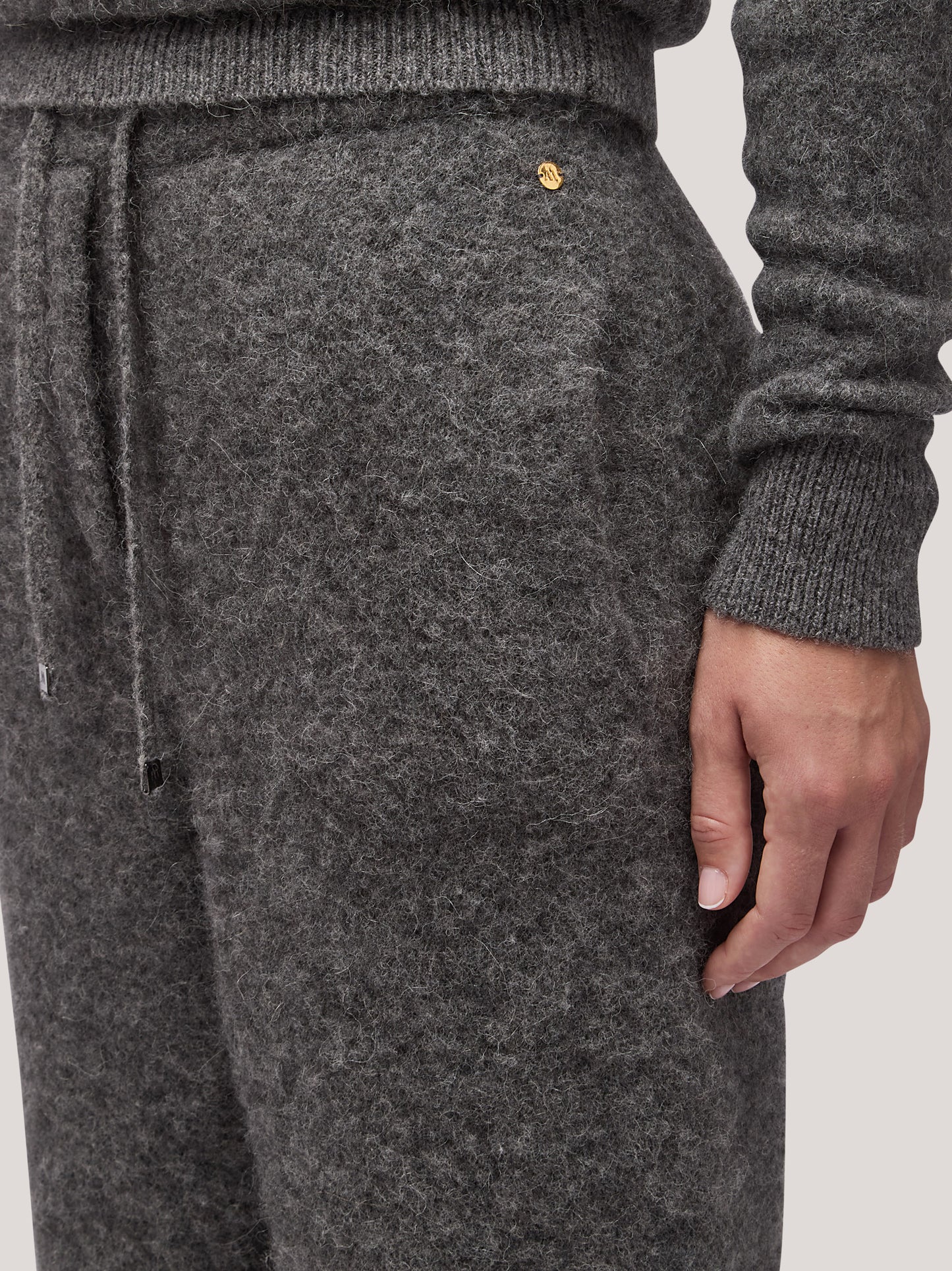Women's trousers with ribbed bottom, hanaq grey 250n91_fw254a_085acc 68147393331526