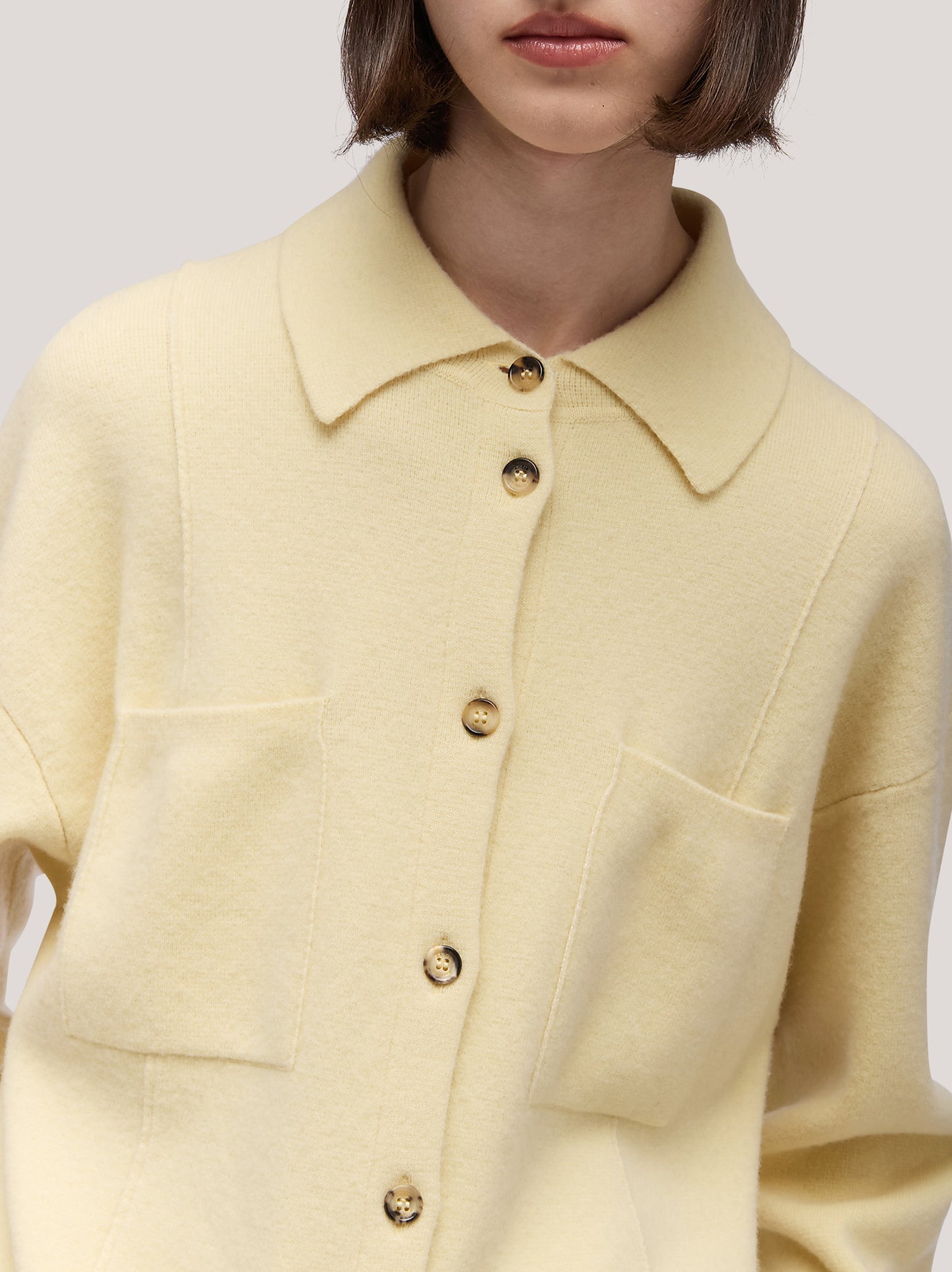 Maglia camicia domma manica lunga, punto milano, taschino canarino 250r11_fw25-7_620can 68147341164870