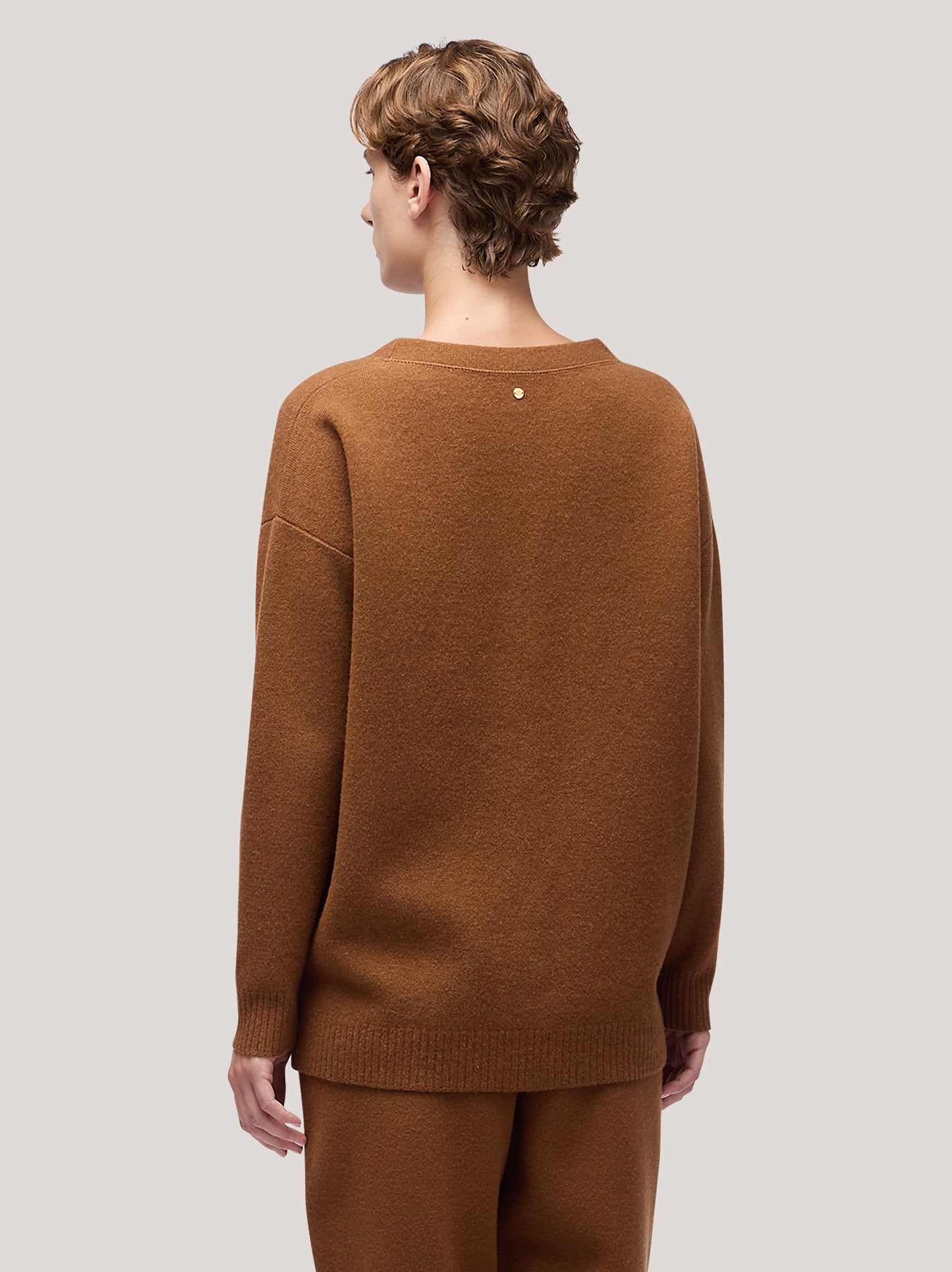 Maglia cardigan donna con tasche, manica lunga, punto milano dakar 250r13_fw25-7_j37dak 68147143737670