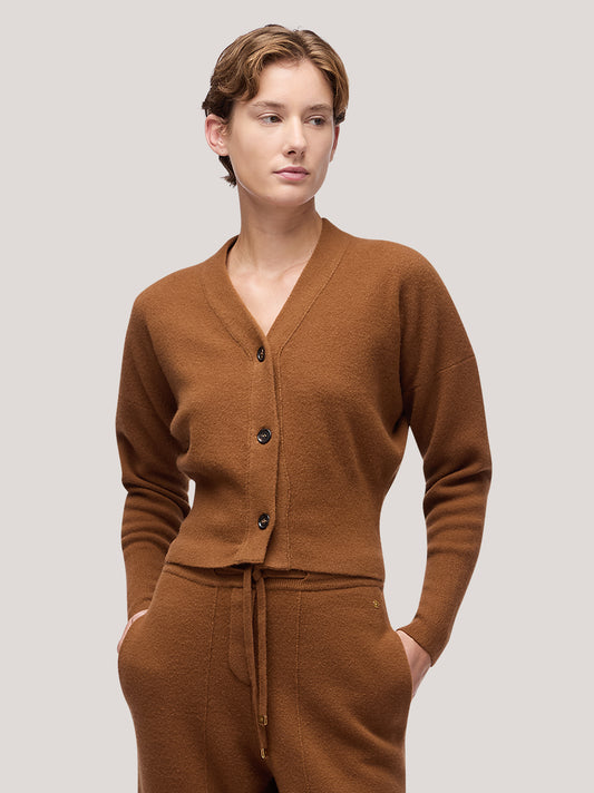Maglia cardigan donna manica lunga, punto milano - Maglia cardigan donna manica lunga, punto milano alt - 002