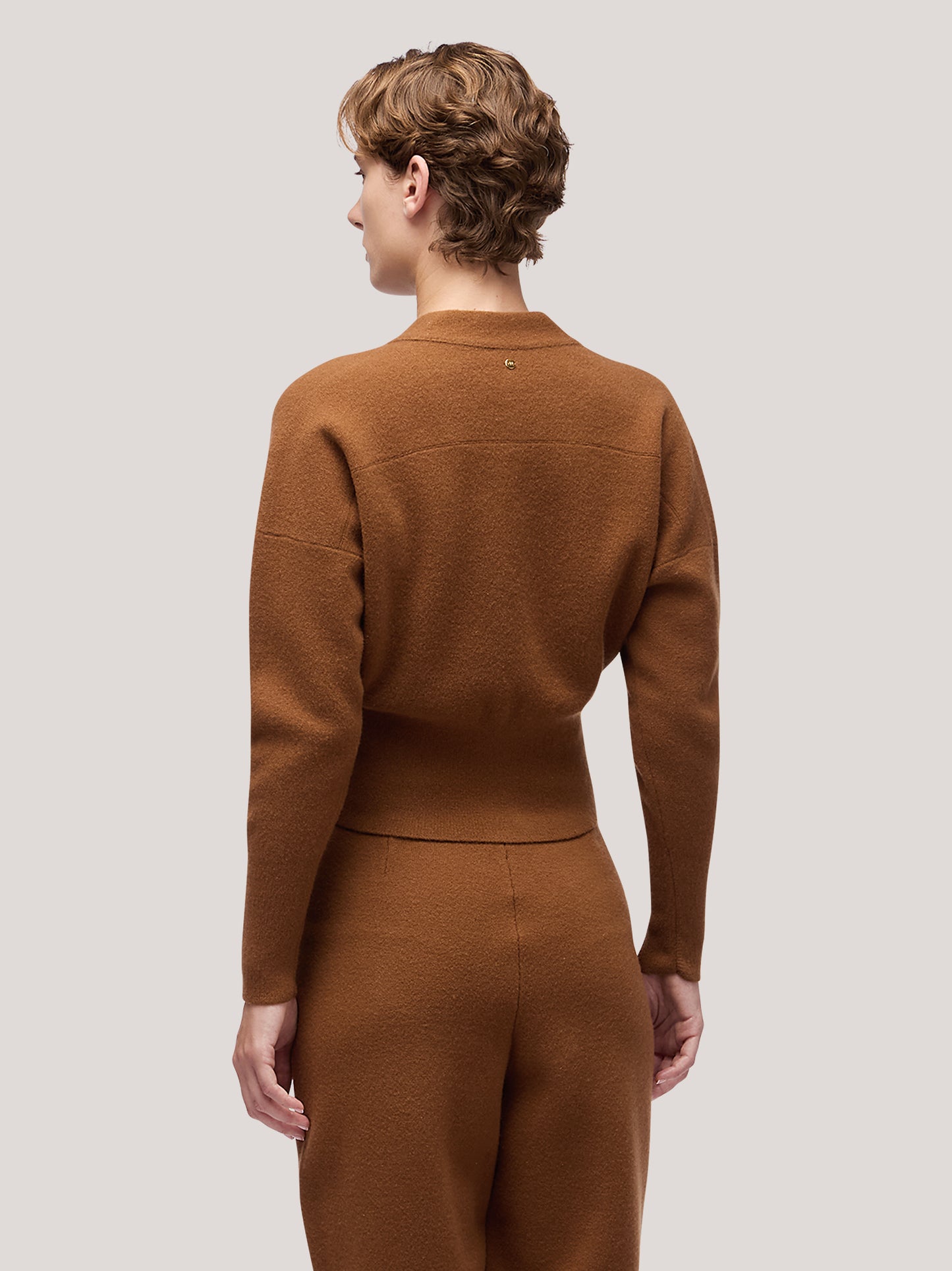 Women's long-sleeved cardigan sweater, Milan stitch dakar 250r14_fw25-7_j37dak 68146997920070