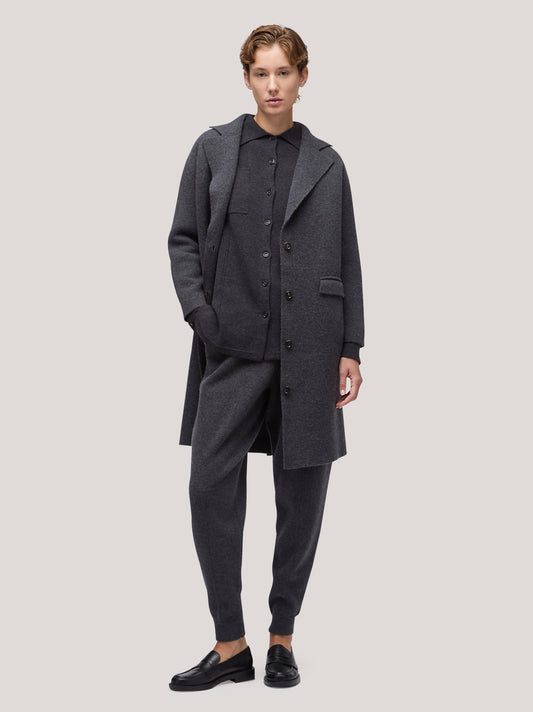 Maglia cappotto donna con tasche, punto milano - Maglia cappotto donna con tasche, punto milano alt - 002