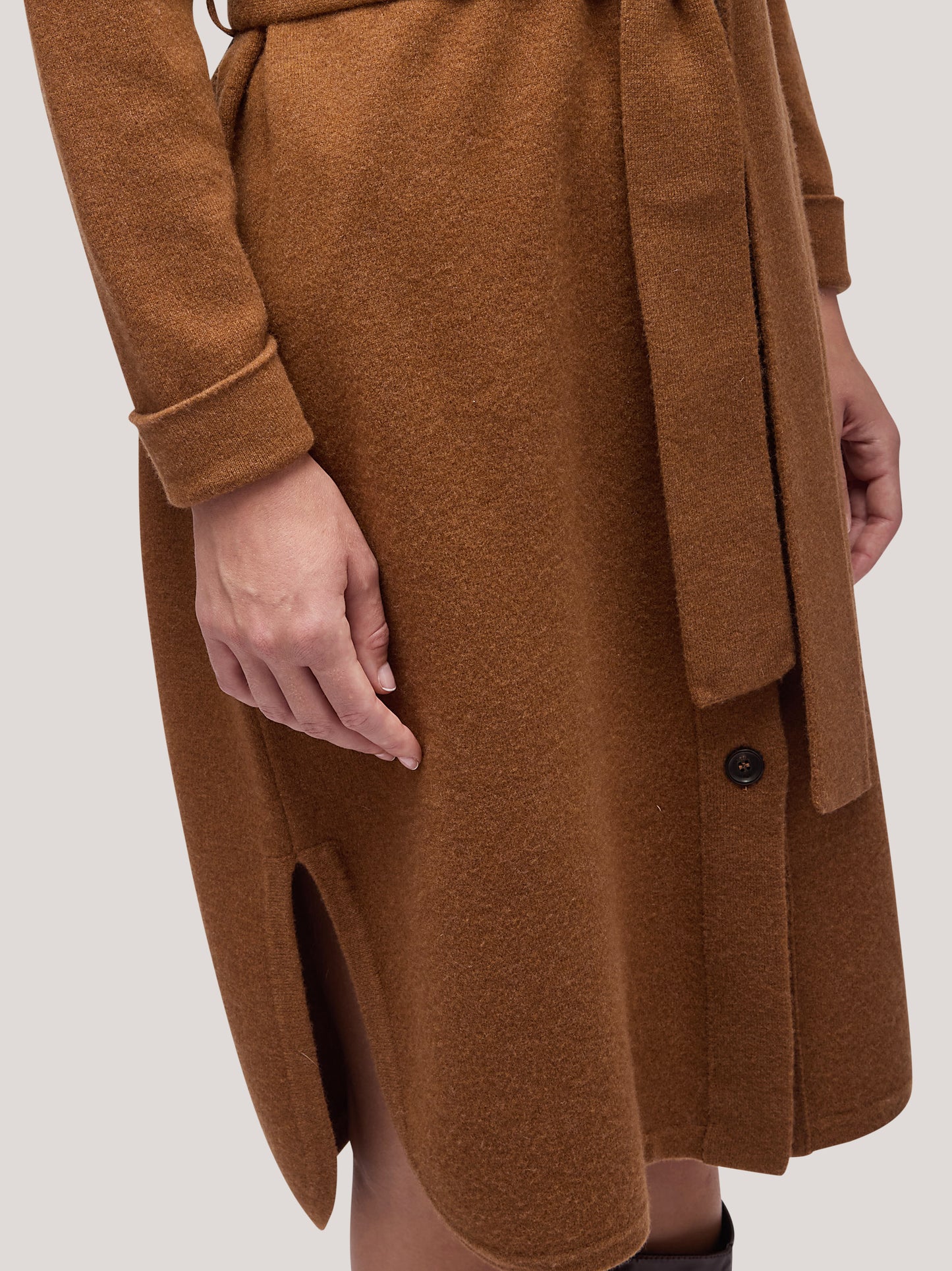Women's long smock sweater with pockets and belt, Milano stitch dakar 250r17_fw25-7_j37dak 68146940772678