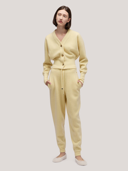 Pantalone donna punto milano canarino 250r21_fw25-7_620can