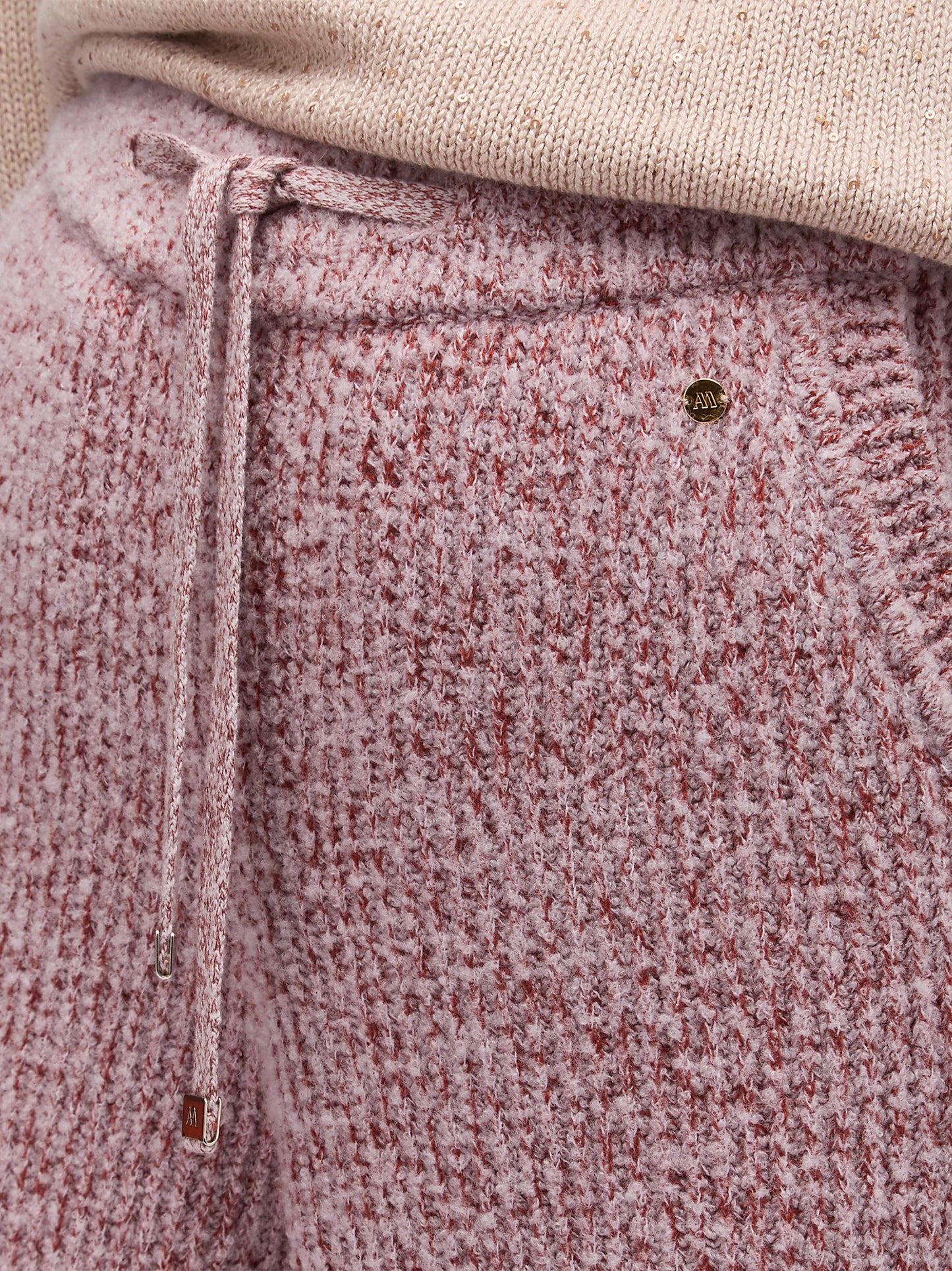 Pantaloni donna fondo ampio, lavorazione maglia inglese bicolore lilla /rame 250r93_fw259a_299lir 68522586964294